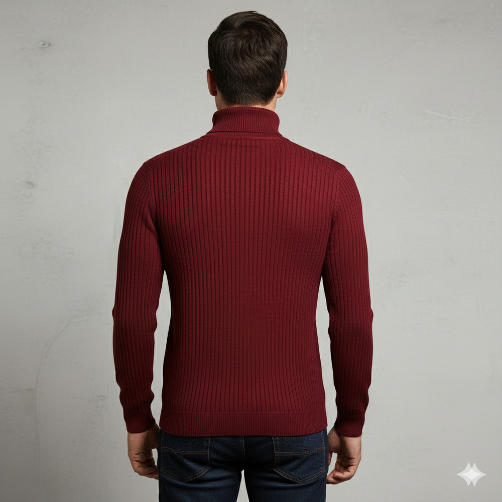 Herren Rollkragenpullover mit Strukturmuster