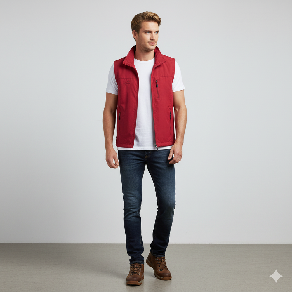 Herren Freizeitweste mit Reißverschluss | Leicht & Atmungsaktiv | Herbst