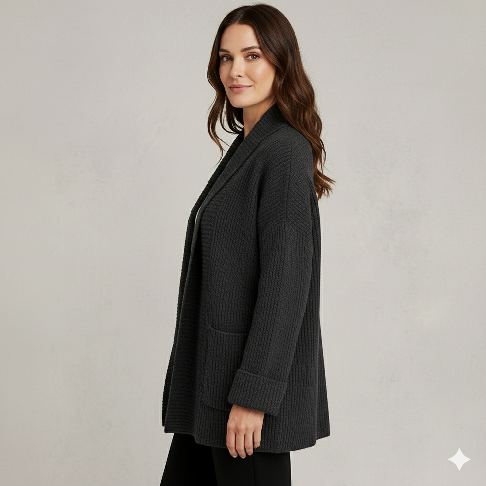 Damen Strickjacke mit Reverskragen | Warm & Lässig Winter