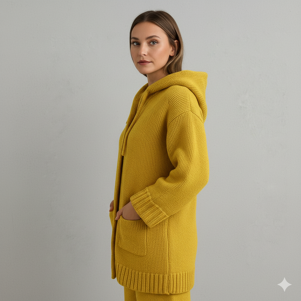 Kuscheliger Damen Strickjacke mit Kapuze | Warm für Herbst/Winter
