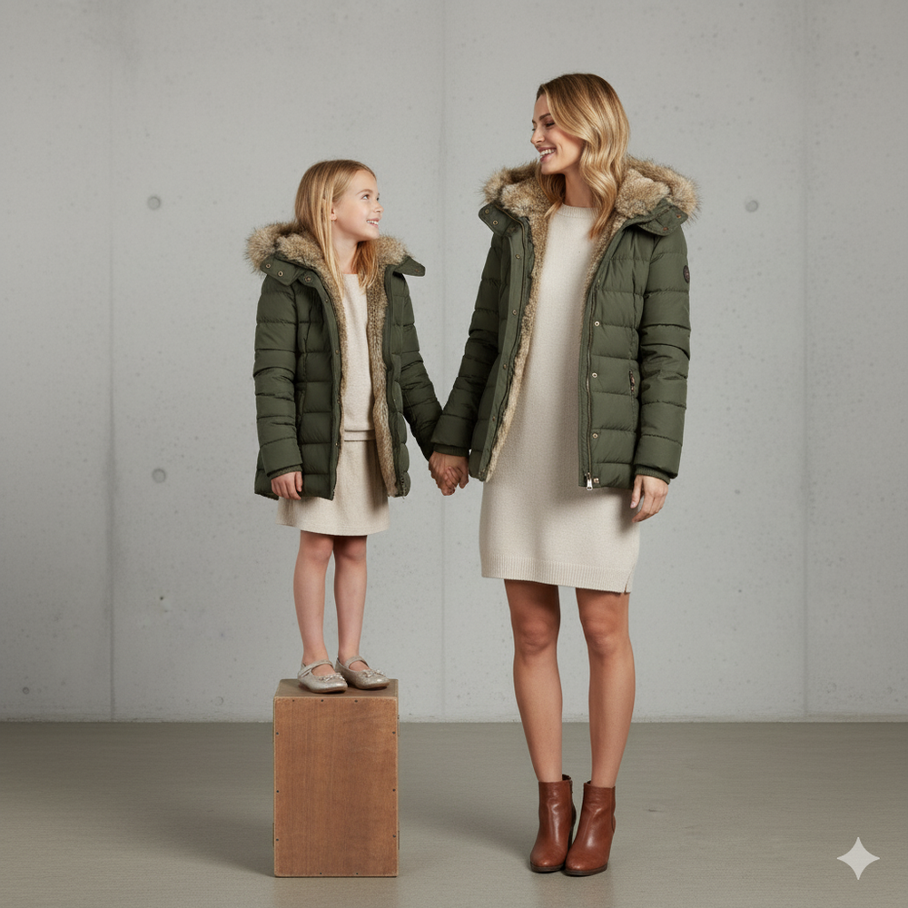 Damen Winterjacke mit Fellkapuze | Warm & Figurbetont