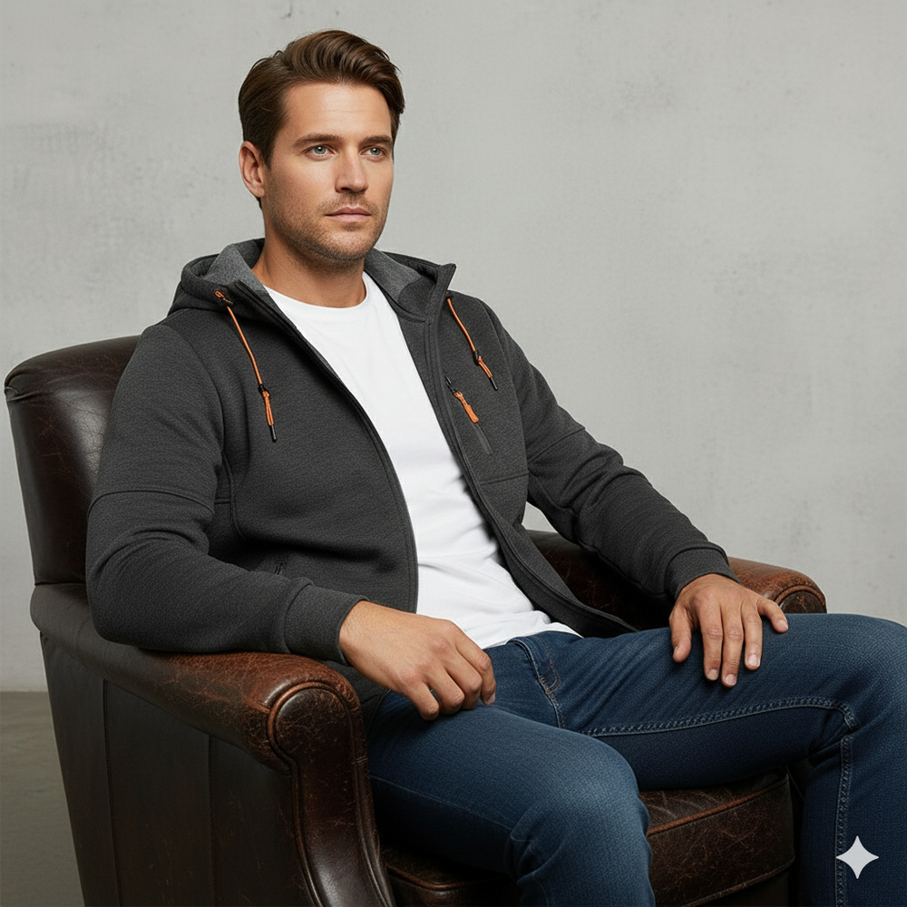 Fleecejacke für Herren mit Kapuze | Warm & Bequem | Herbst
