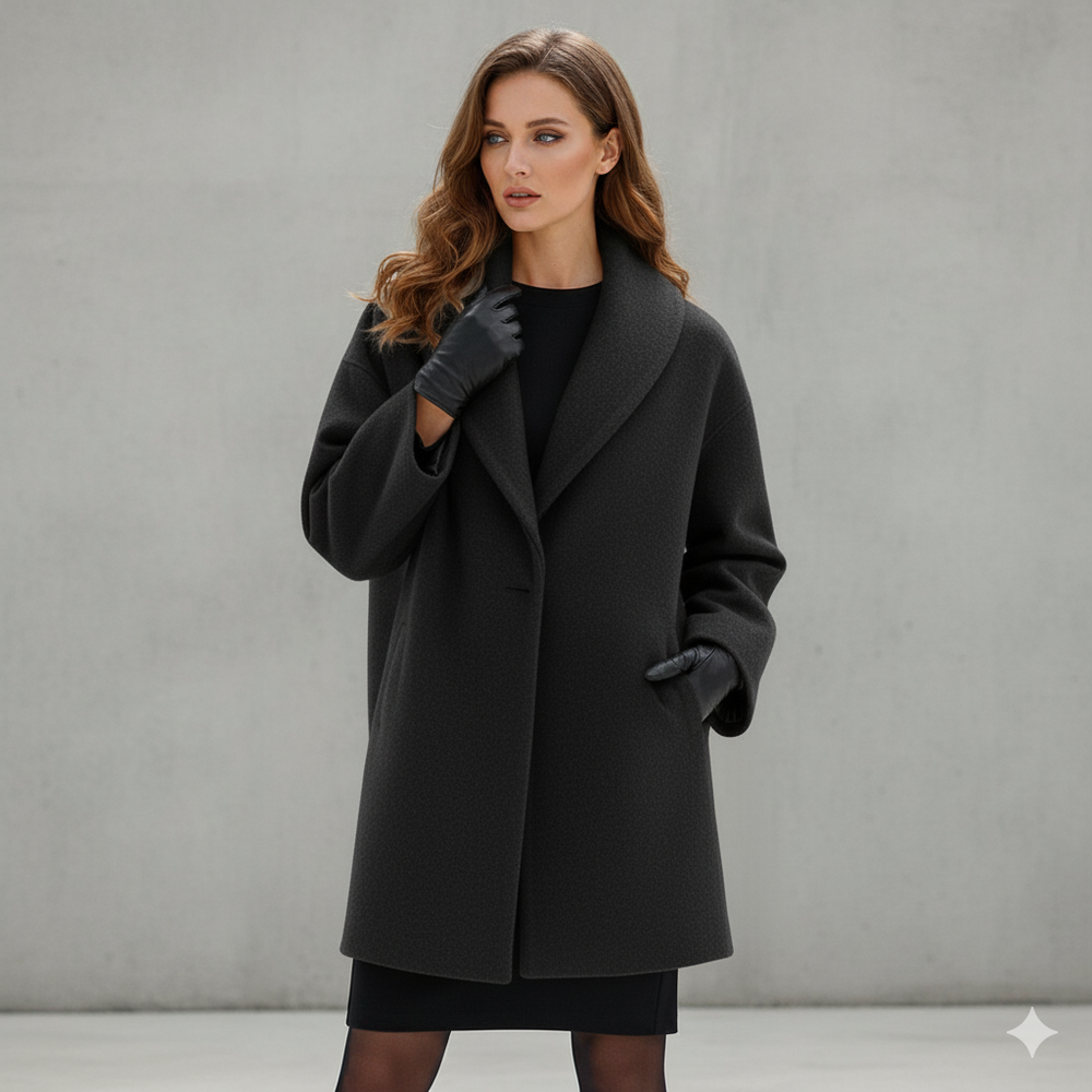 Damen Wollmantel Figurbetont Elegant | Stehkragen | Herbst Winter