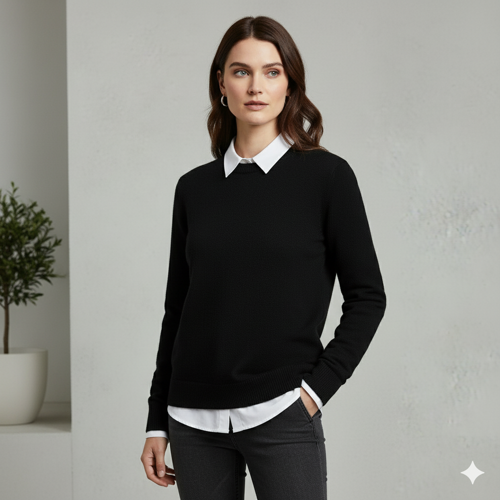 Kuscheliger Damen Strickpullover mit Rundhalsausschnitt | Winter | Elegant