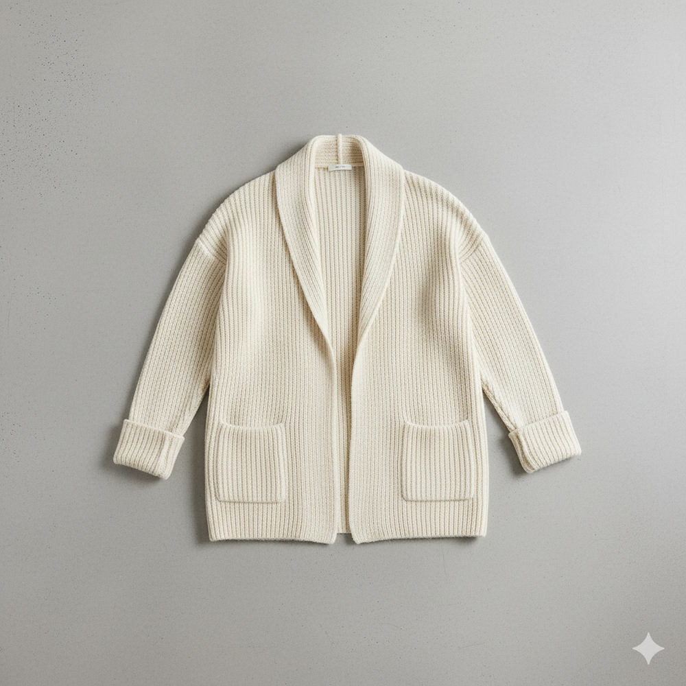 Locker geschnittener Damen Strickjacke mit Taschen | Übergang