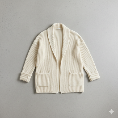 Locker geschnittener Damen Strickjacke mit Taschen | Übergang