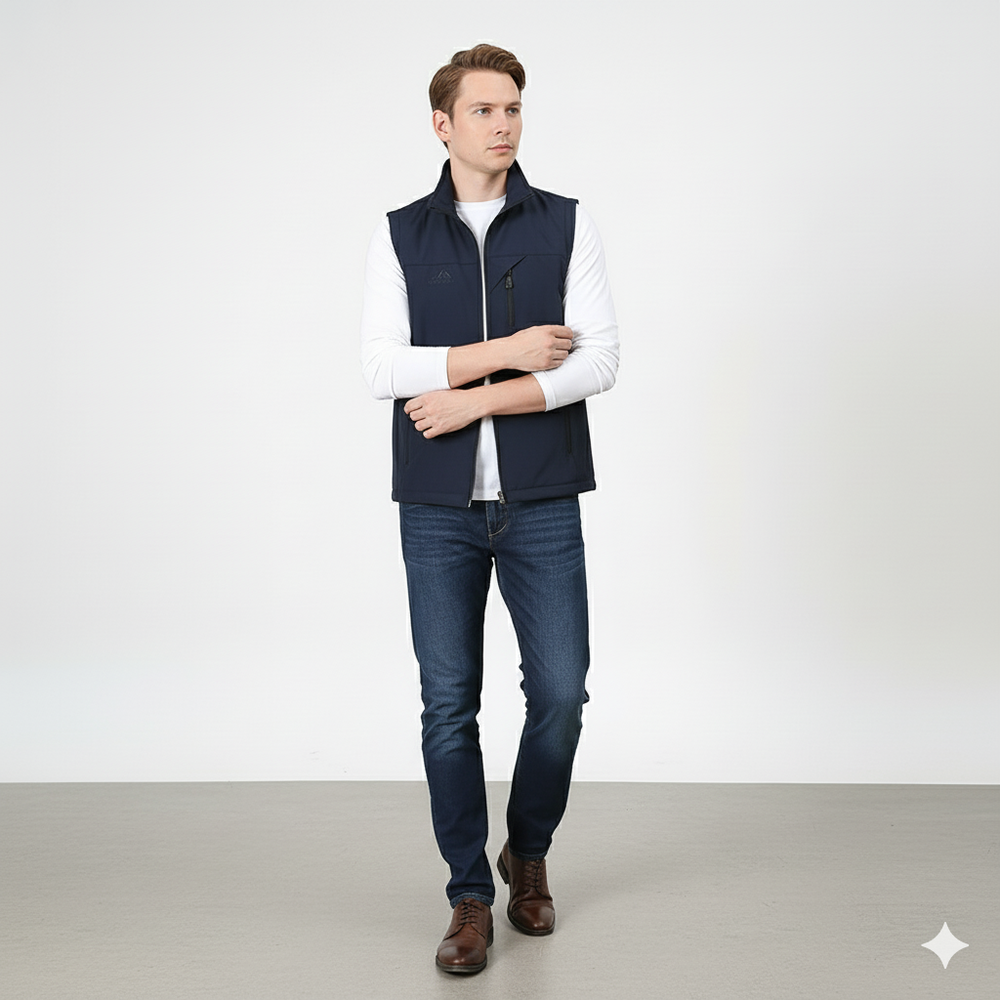 Herren Freizeitweste mit Reißverschluss | Leicht & Atmungsaktiv | Herbst