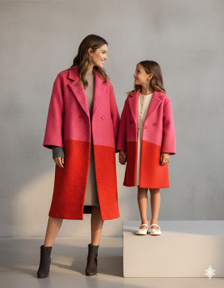 Damen Wollmantel mit Karomuster | Oversize & Warm | Winter