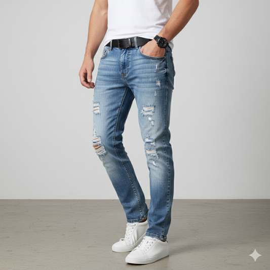 Herren Jeans Slim Fit | Modern mit Rissen & Lässig
