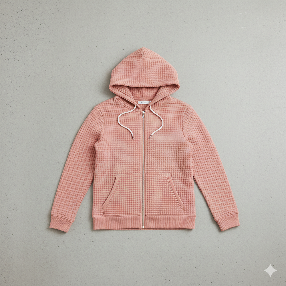 Leichter Damen Kapuzen Strickjacke mit Reißverschluss | Übergang