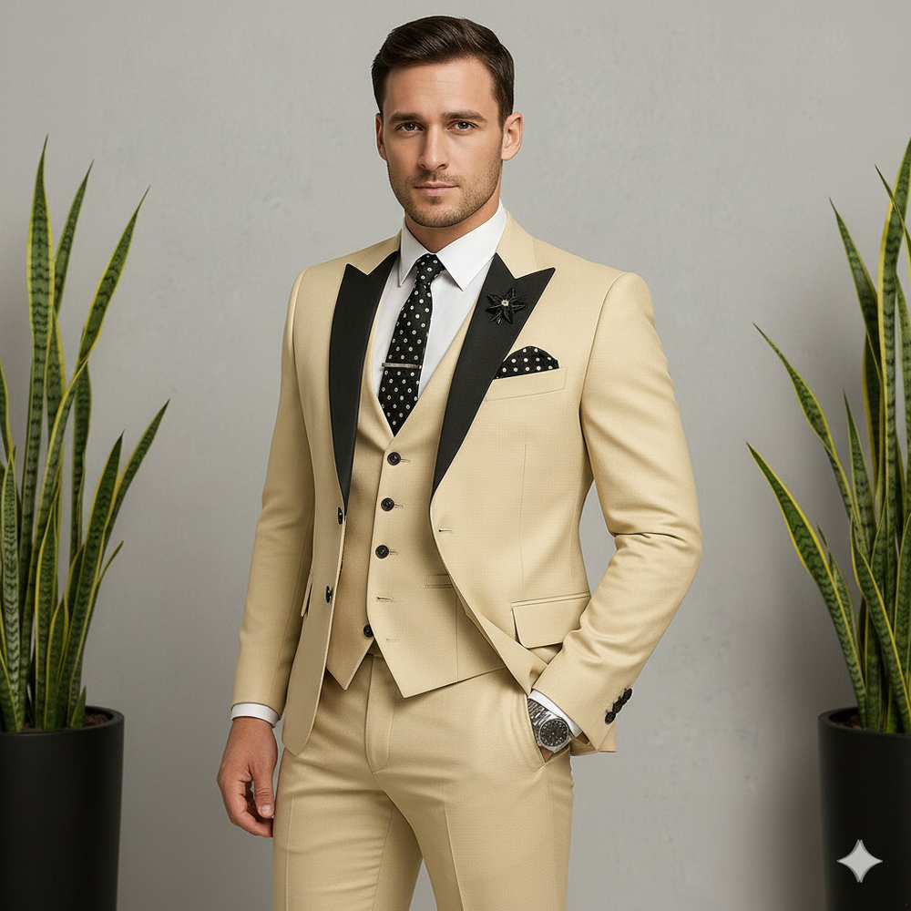 Herren 3-teiliger Anzug Slim Fit | Business Hochzeit Smoking