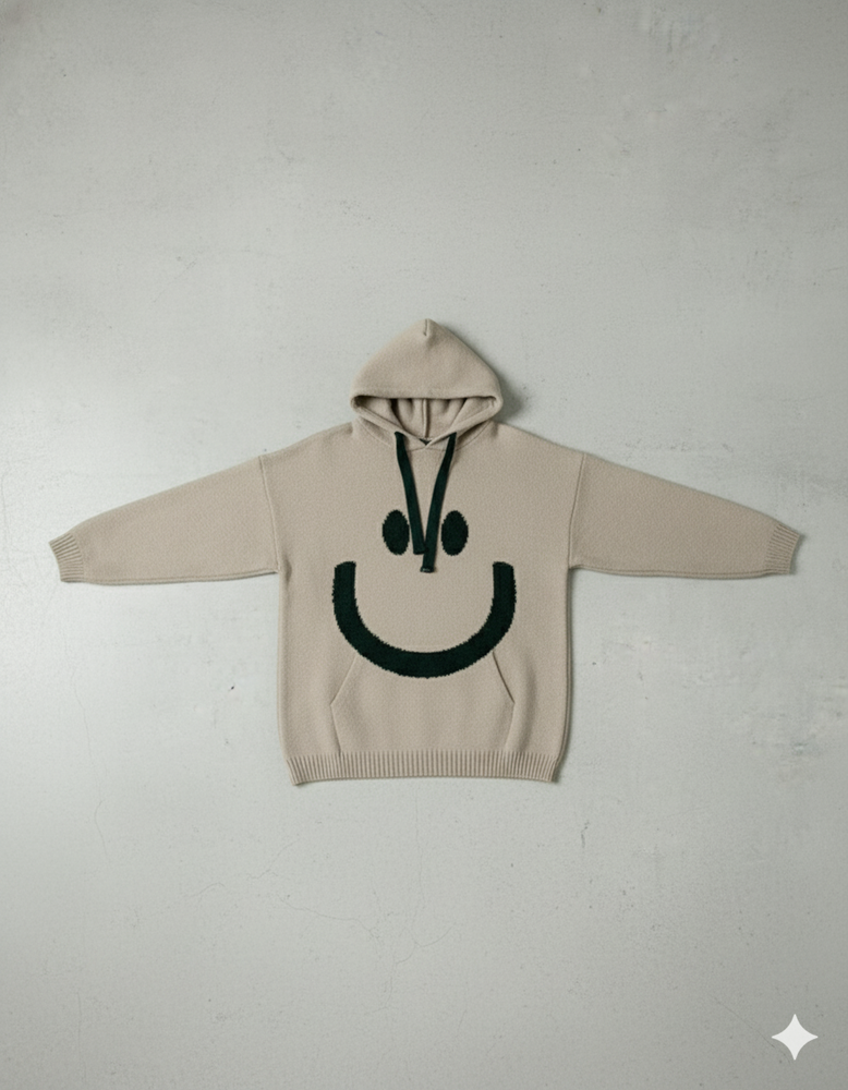 Damen Hoodie mit Smiley Print