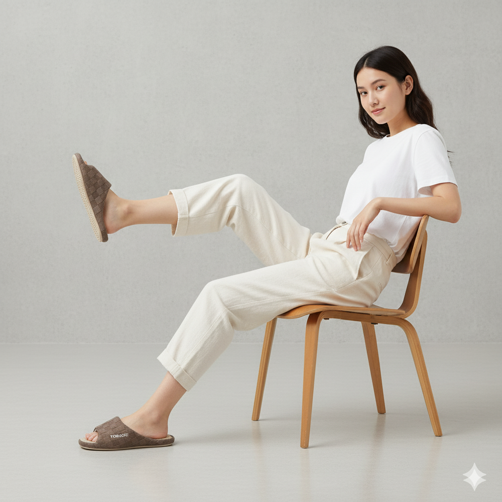 Leichte Damen Hausschuhe aus Leinen | Atmungsaktiv & für drinnen