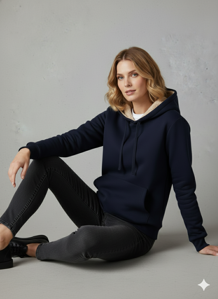 Kuscheliger Damen Hoodie mit Teddyfutter