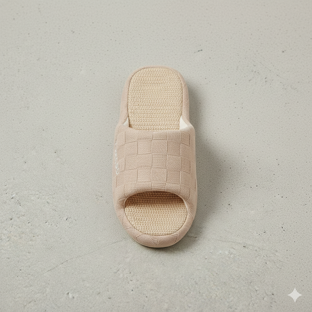 Leichte Damen Hausschuhe aus Leinen | Atmungsaktiv & für drinnen