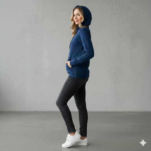 Lässiger Damen Hoodie mit Rückendruck