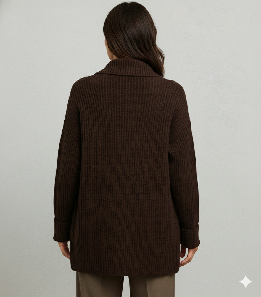 Damen Strickjacke mit Reverskragen | Warm & Lässig Winter