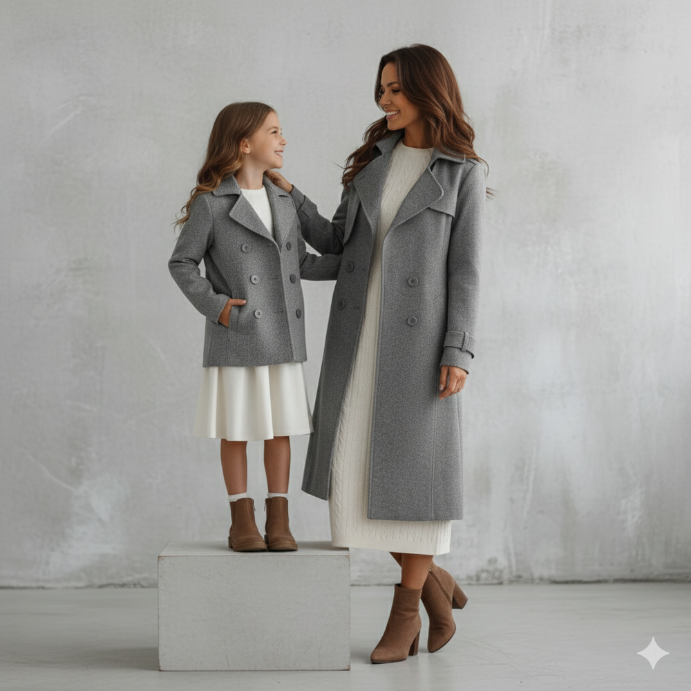 Damen Wollmantel mit Reverskragen | Elegant & Mittellang | Herbst/Winter