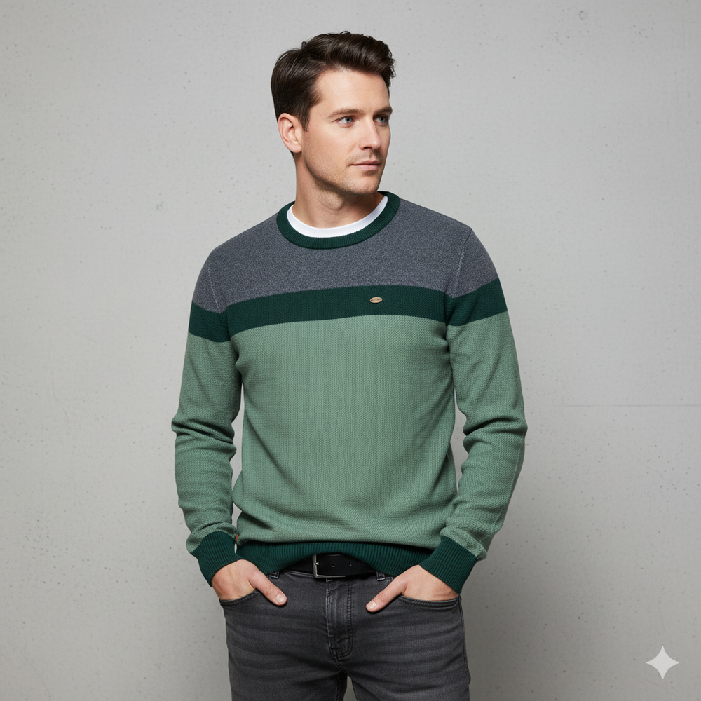 Gemusterter Strickpullover für Herren
