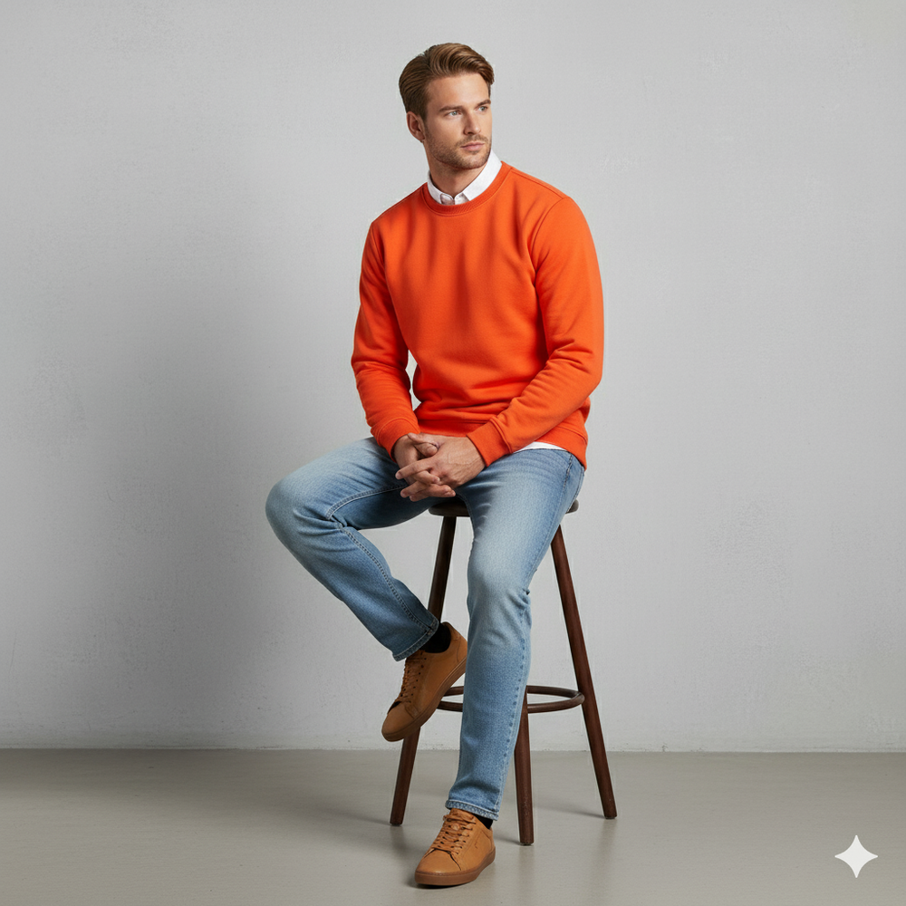Herren Sweatshirt mit Rundhalsausschnitt