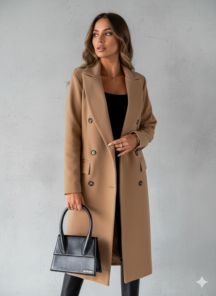 Damen Mantel mit Reverskragen | Doppelreihig & Elegant | Herbst/Winter