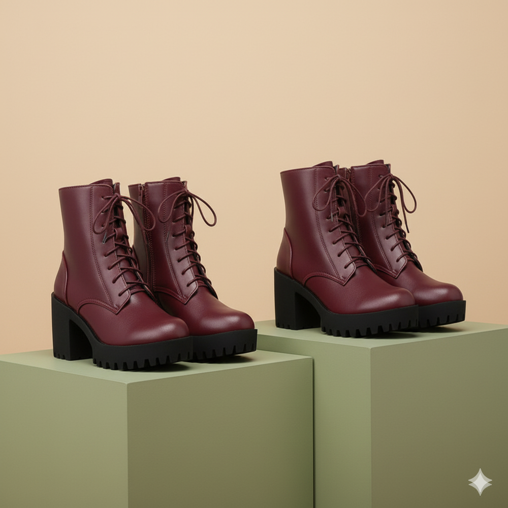 Damen Winter Stiefeletten mit Absatz | Warm Gefüttert & Vegan