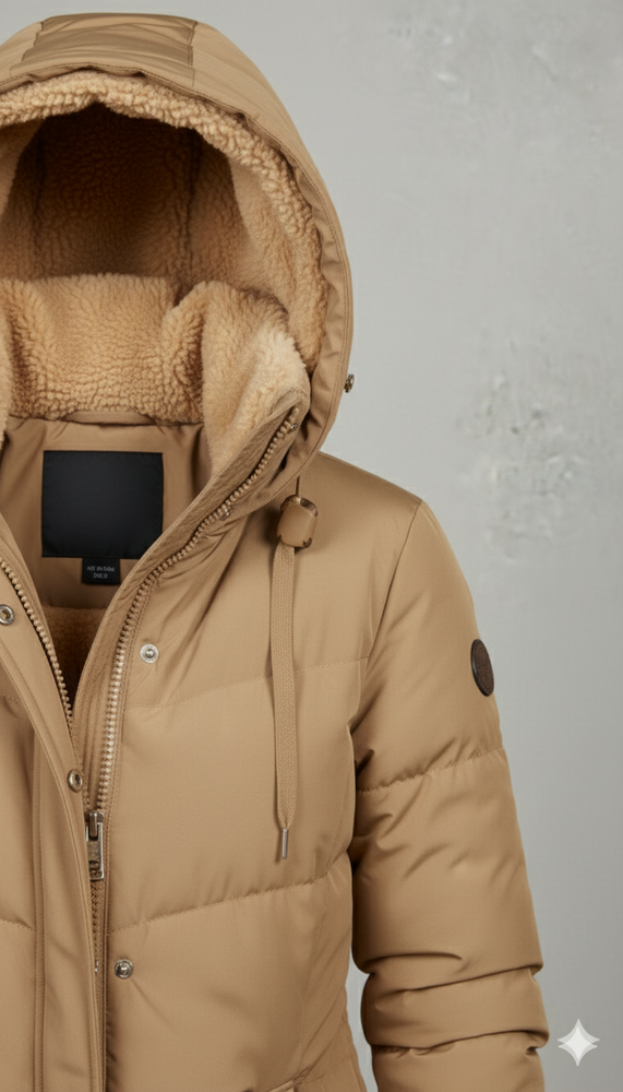 Damen Puffermantel mit Kapuze