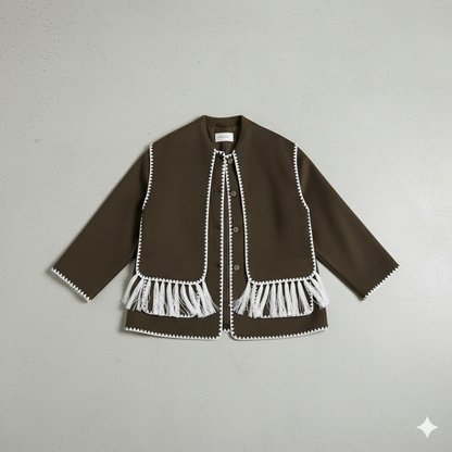 Damen Wollmantel mit Schal Kragen | Winter | Locker & Warm