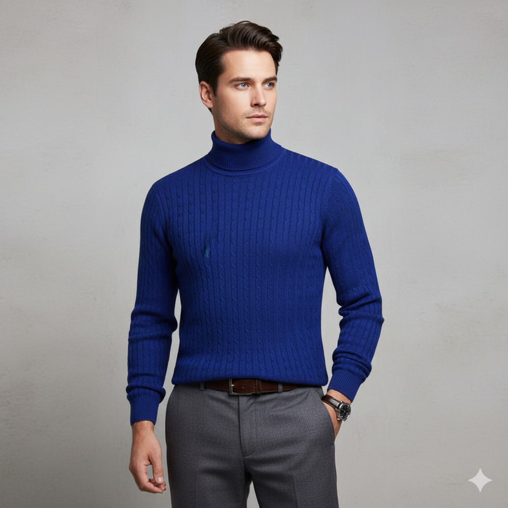 Herren Strickpullover mit Rollkragen | Slim Fit | Winter