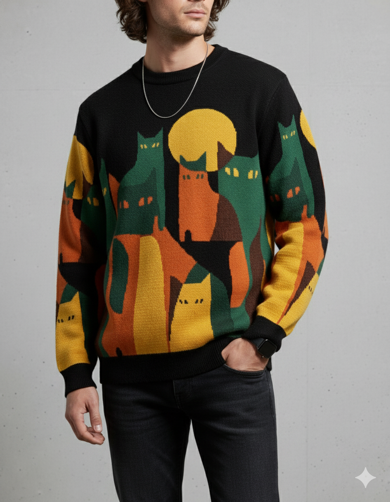 Moderner Herrenpullover mit Print | Lässig & Stylisch | Herbst/Winter