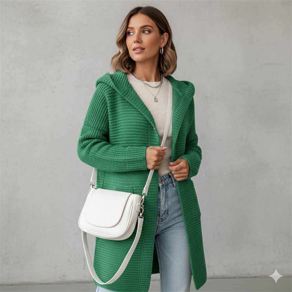 Damen Strickjacke mit Kapuze | Locker & Warm für Herbst Winter