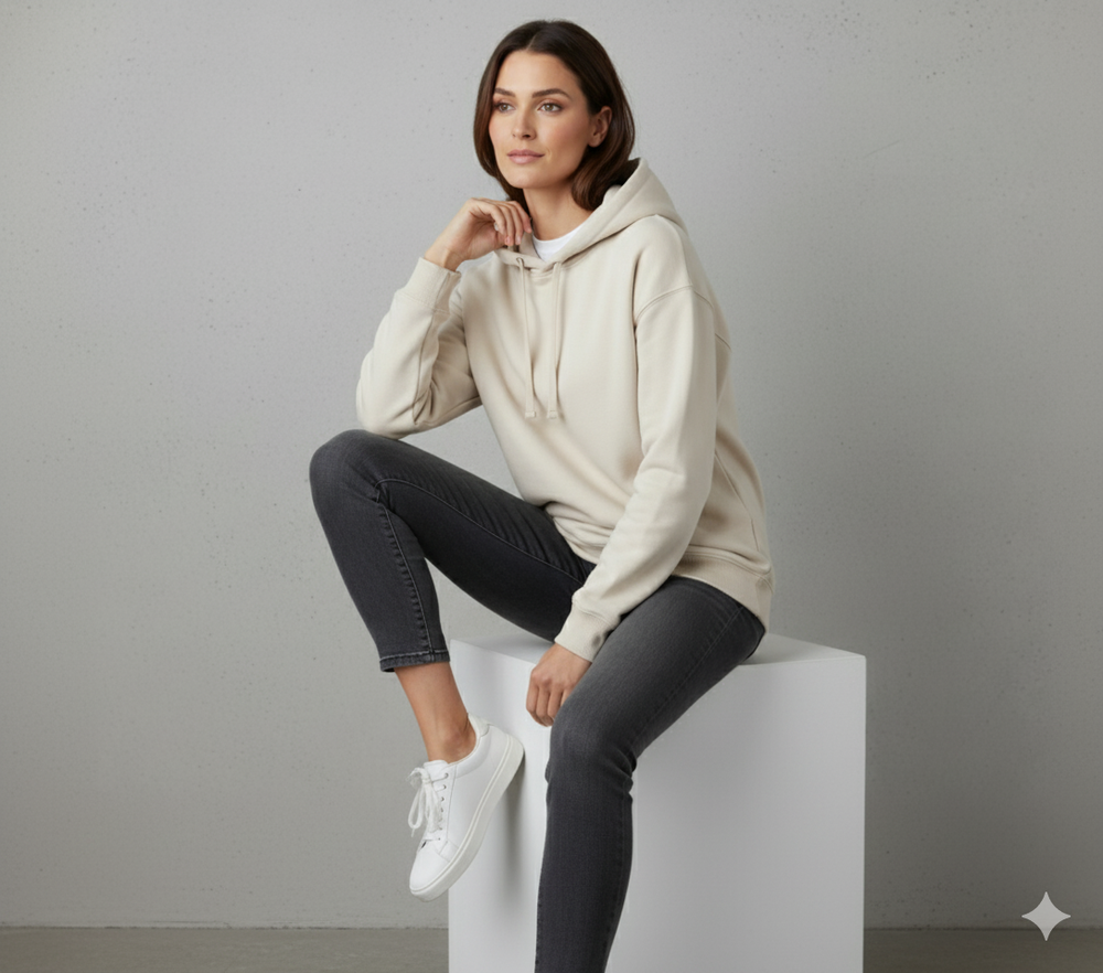 Lässiger Damen Hoodie mit Rückendruck