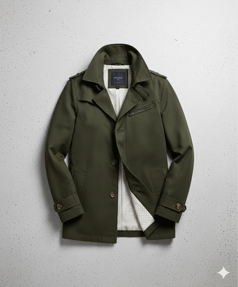 Eleganter Herren Trenchcoat mit Reverskragen | Herbst Übergang