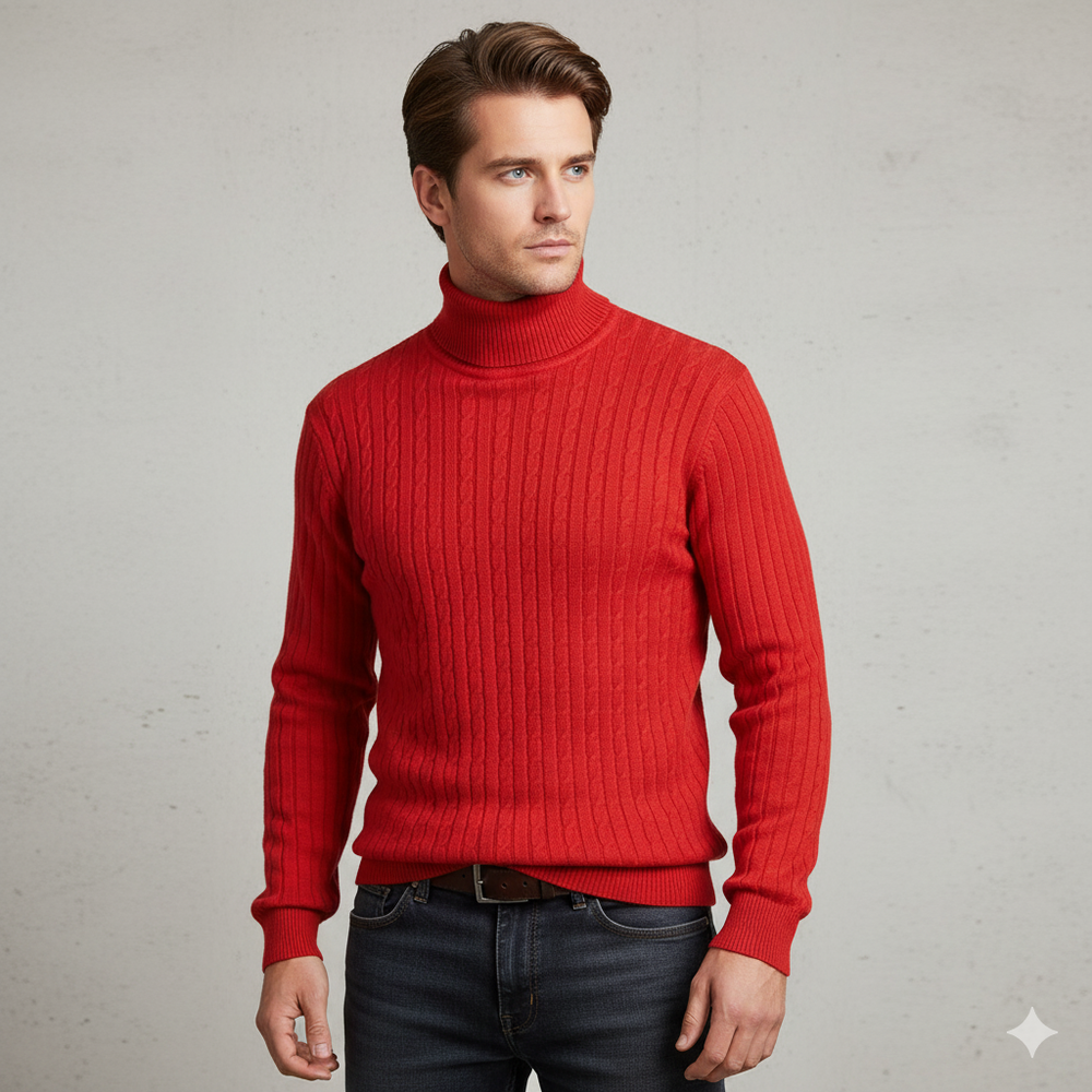 Feiner Herren Strickpullover mit Rollkragen