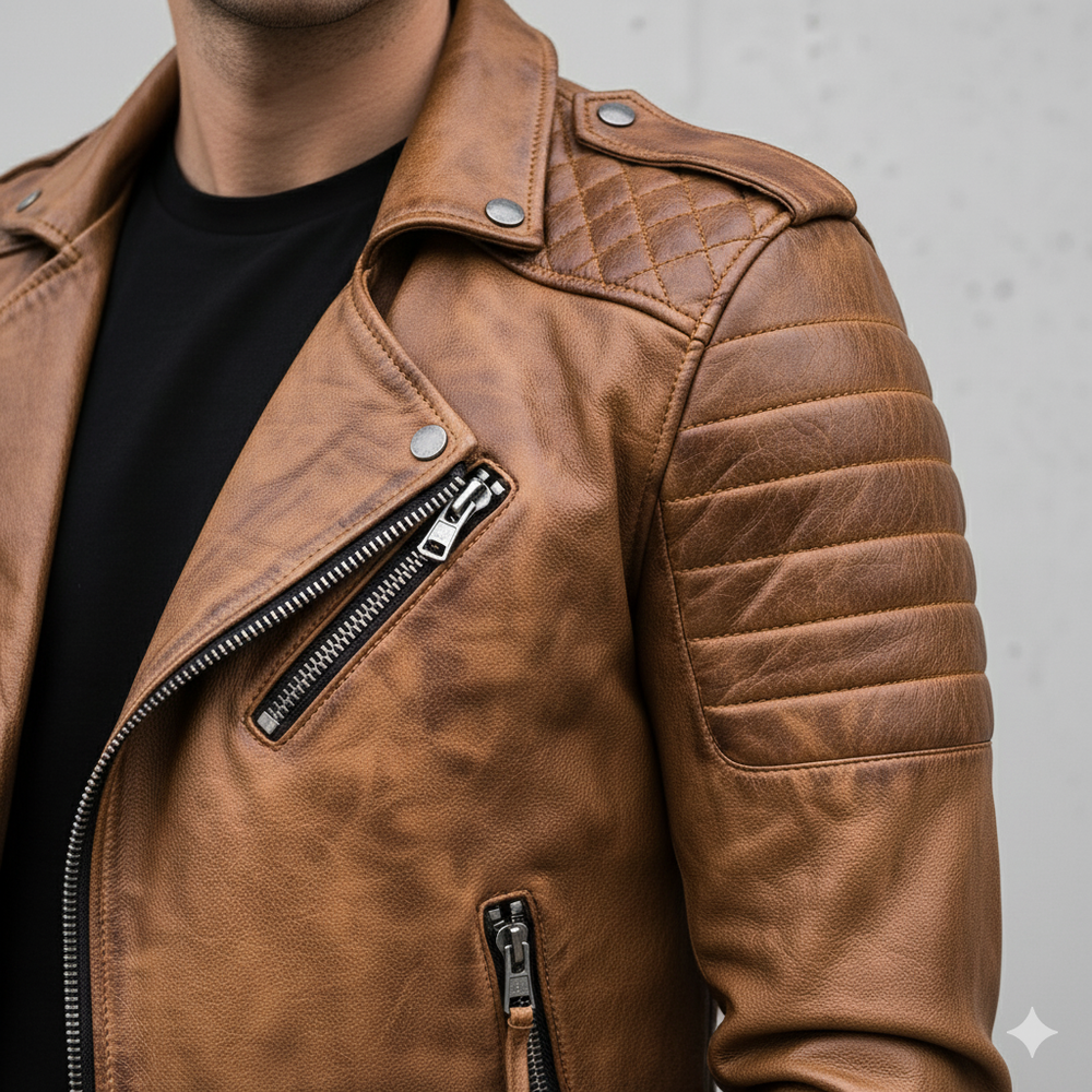 Herren Bikerjacke aus Veganleder | Modern & Casual