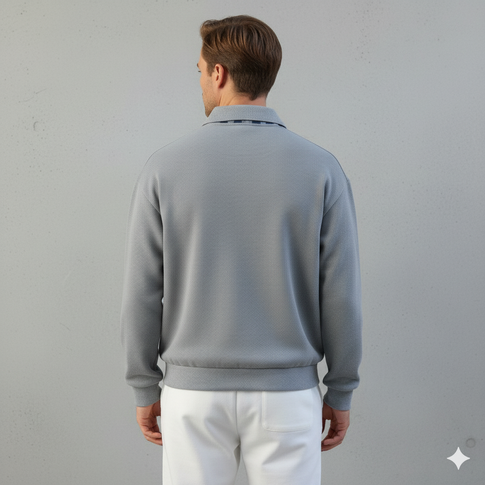 Lässiger Herrenpullover mit Reverskragen | Bequem | Freizeit