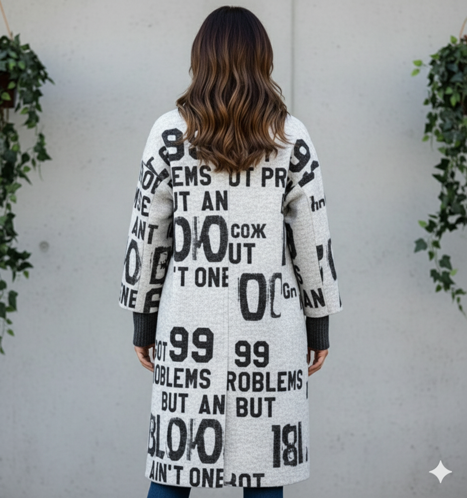 Damen Wollmantel mit Karomuster | Oversize & Warm | Winter