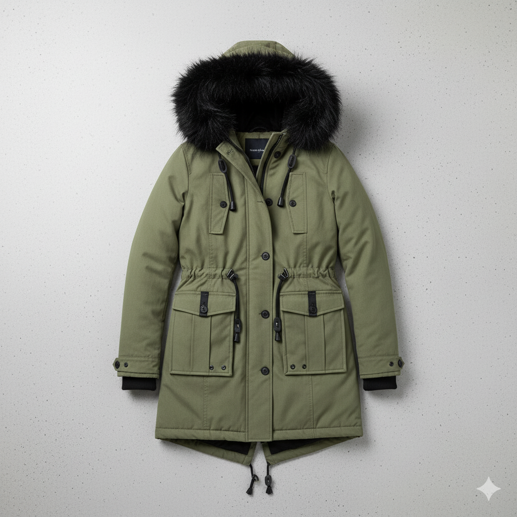 Damen Winterjacke mit Fellkapuze | Warm & Gefüttert
