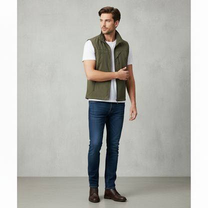 Herren Outdoor Weste mit Reißverschluss | Leicht & Atmungsaktiv