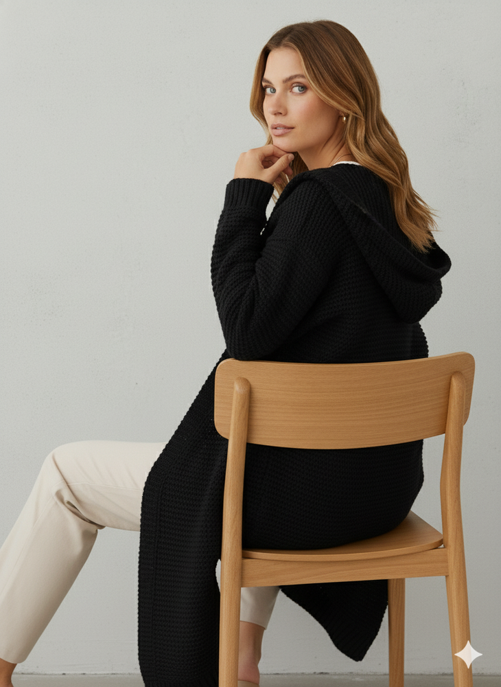 Damen Strickjacke mit Kapuze | Locker & Warm für Herbst Winter