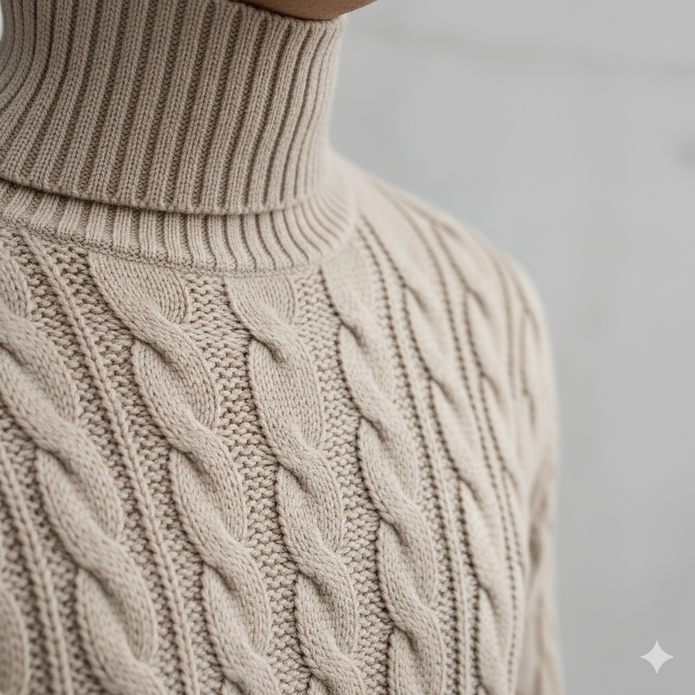 Feiner Herren Strickpullover mit Rollkragen