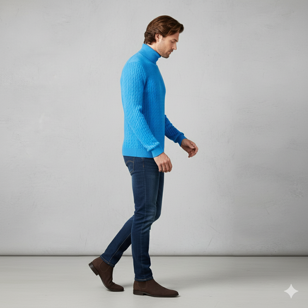 Feiner Herren Strickpullover mit Rollkragen