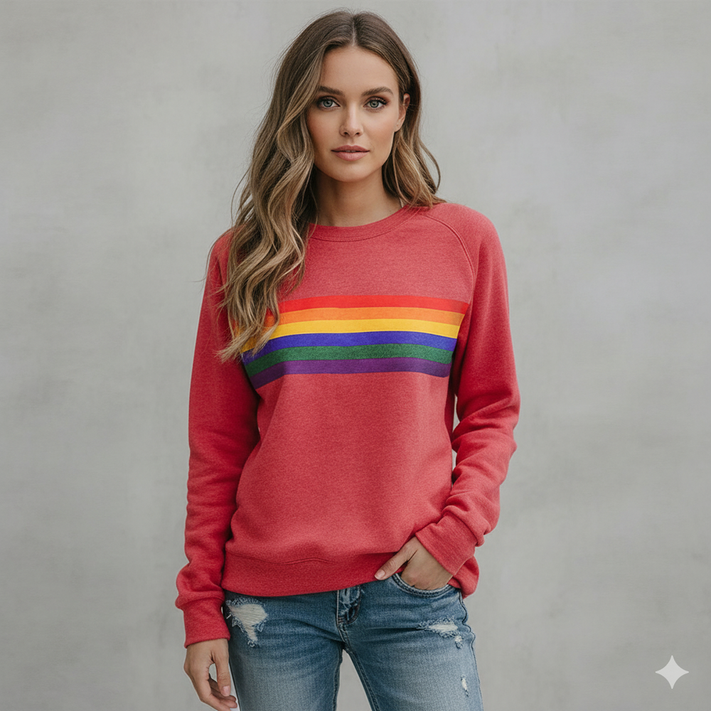 Damen Pullover mit Rundhalsausschnitt | Gestreift & Freizeit