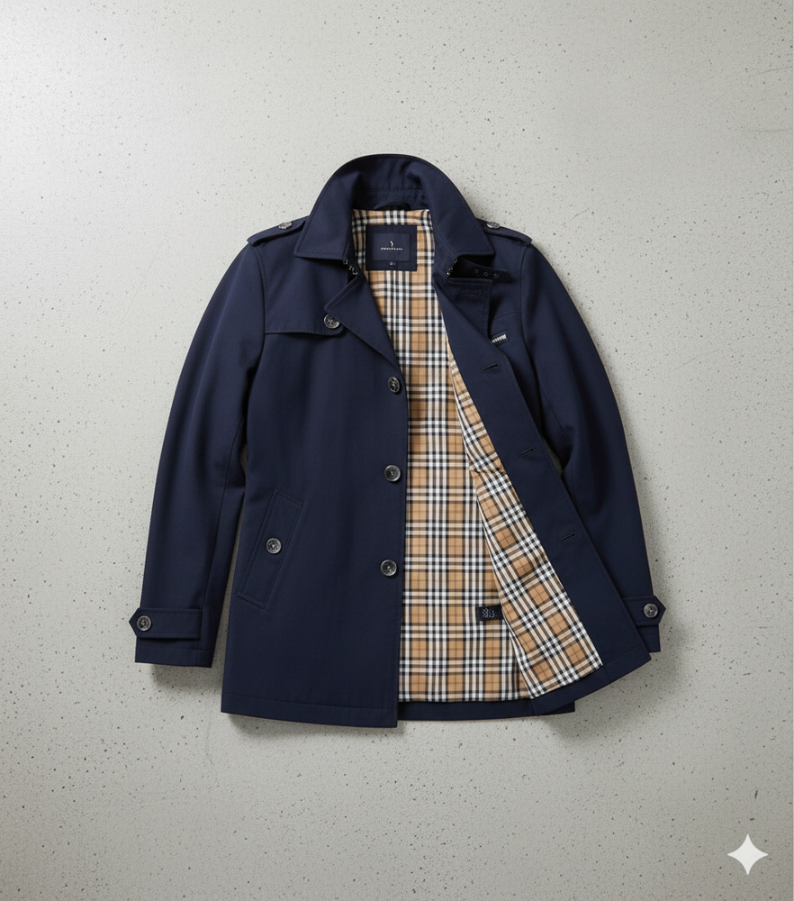 Eleganter Herren Trenchcoat mit Reverskragen | Herbst Übergang