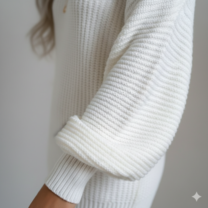 Damen Strickkleid schulterfrei | Elegant & Warm für Herbst Winter