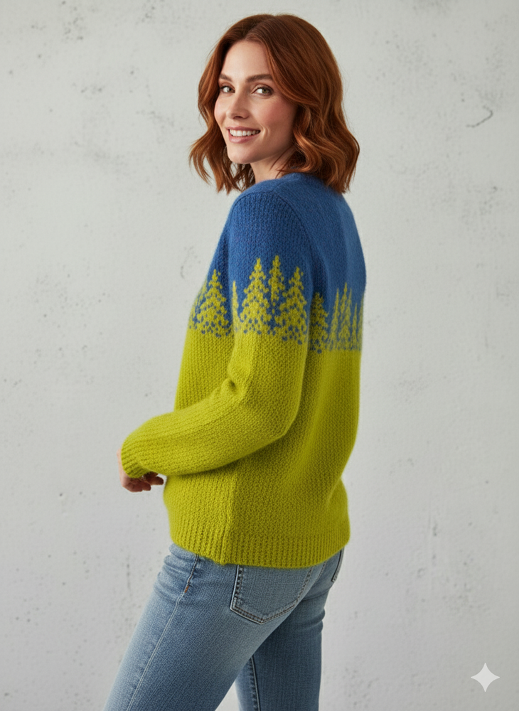 Damen Strickpullover mit Rundhals | Winter | Norweger-Muster