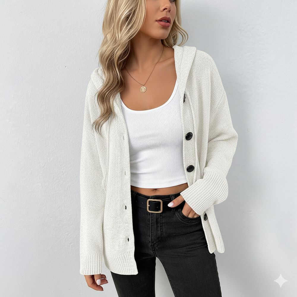 Lässiger Damen Strickjacke mit Knopfleiste | Herbst Winter