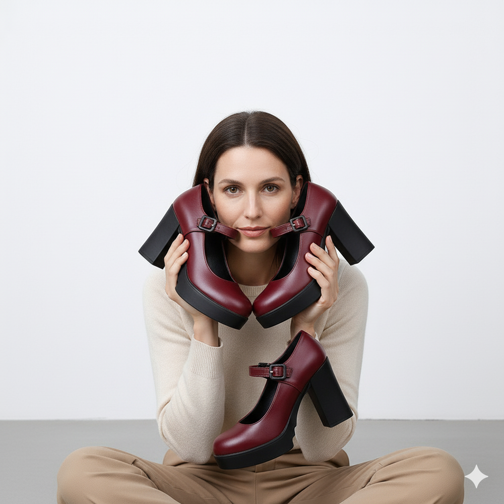 Damen Mary Jane Pumps | Klassisch mit Blockabsatz & Riemen