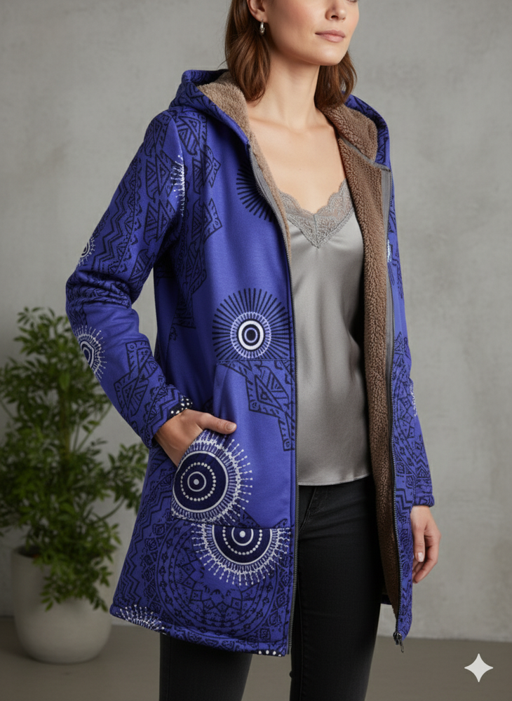 Damen Fleecejacke mit Kapuze | Plüsch & Kuschelig | Herbst/Winter