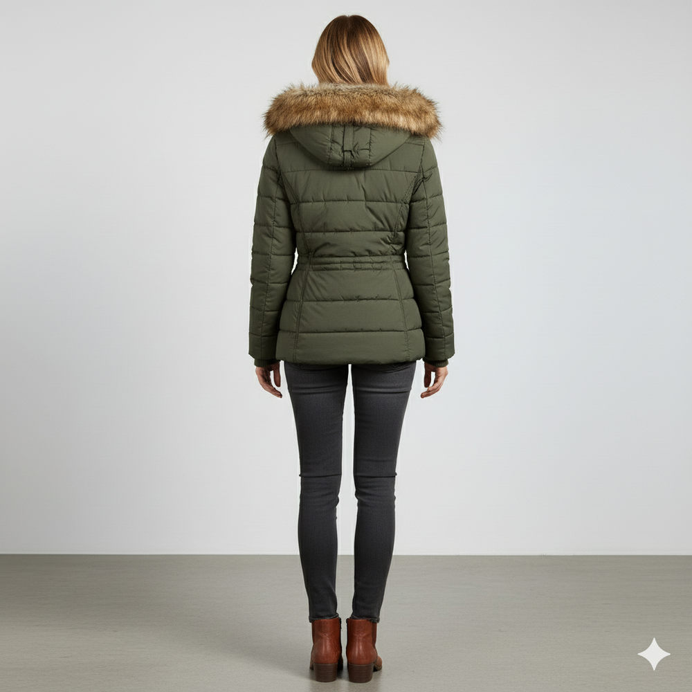 Damen Winterjacke mit Fellkapuze | Warm & Figurbetont